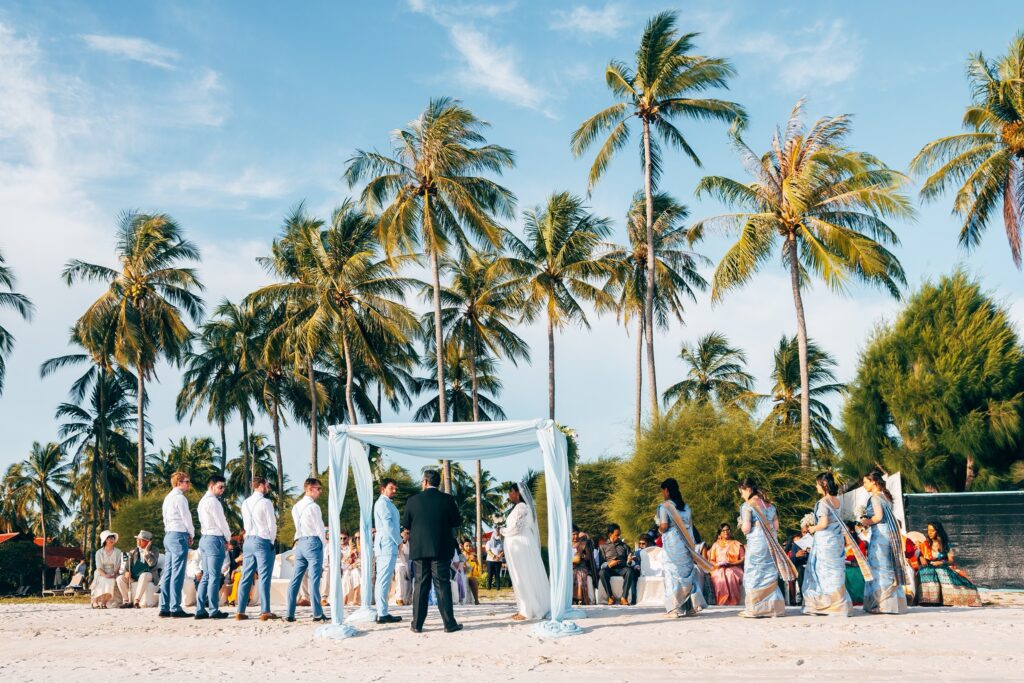 People getting married on the beach in Langkawi, Malaysia 