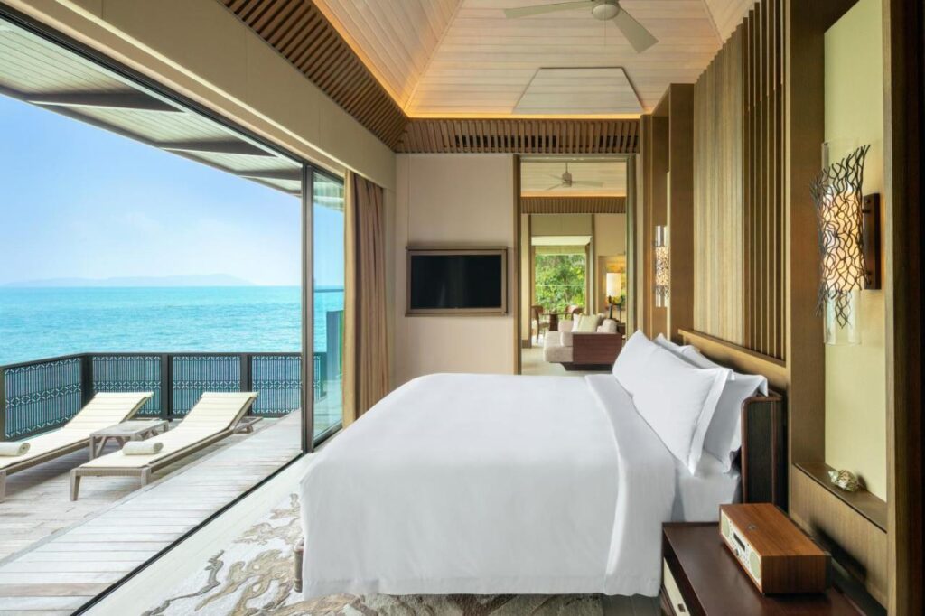 Ocean front bedroom at the Ritz Carlton